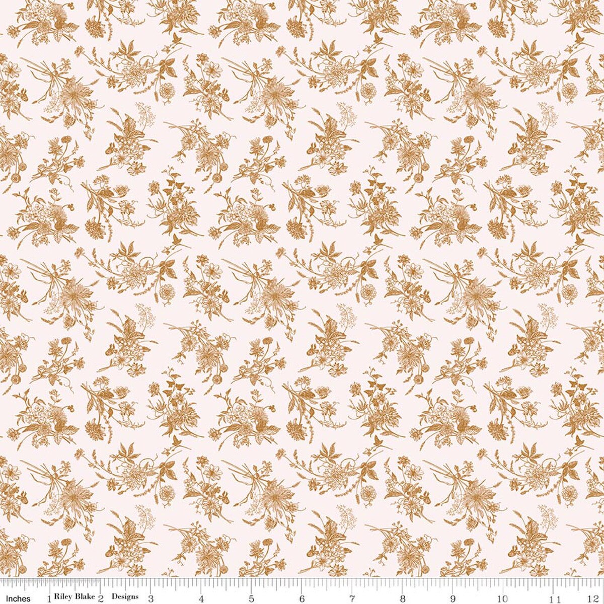 Harvest on the Prairie Wildflowers Brown Modern Prairie Riley Blake Cotton Fabric RB-C18285-BROWN