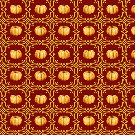 Haunted Village Pumpkin Foulard Orange Color Principle Henry Glass Cotton Fabric