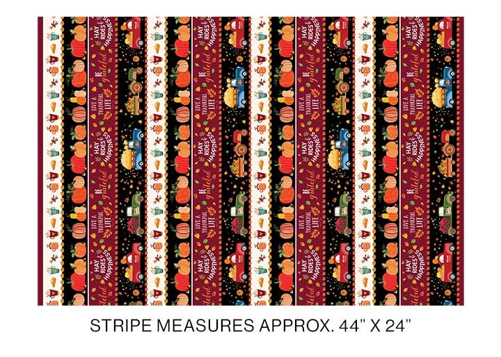 Hayrides & Happiness Autumn Stripe Multi Kanvas Studio Benartex Cotton Fabric