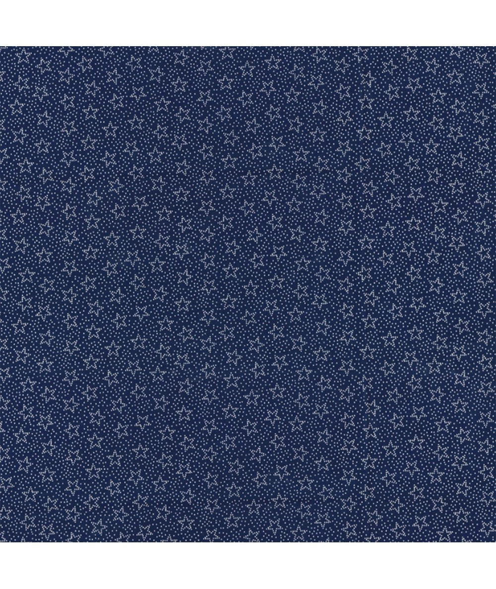 Heart of America Stars Dots Navy Blue Fabric Traditions Cotton Fabric
