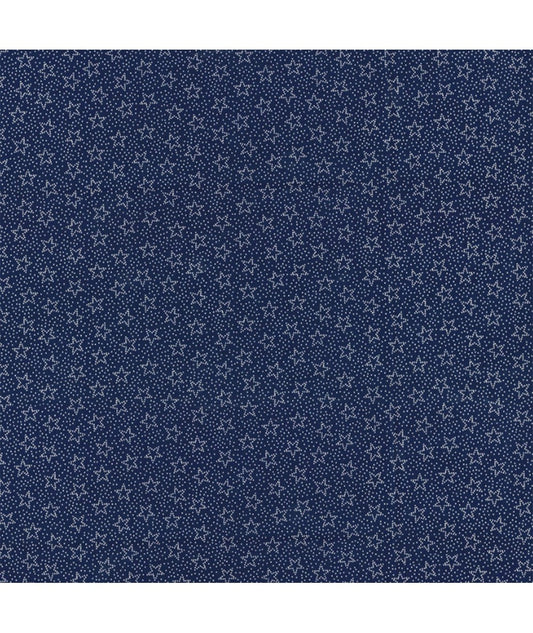 Heart of America Stars Dots Navy Blue Fabric Traditions Cotton Fabric