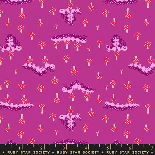 Hello Alice Caterpillar Animals Nature Children Berry Purple Sarah Watts Ruby Star Society Moda Cotton Fabric MD-RS2127-11