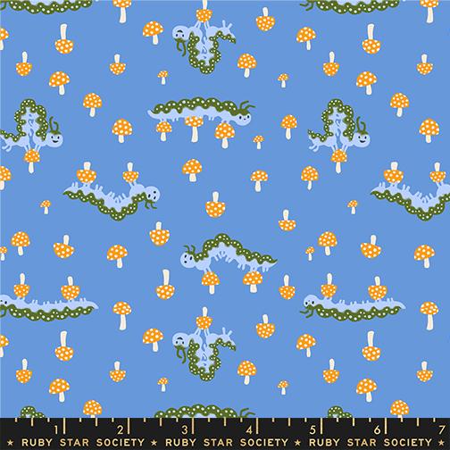 Hello Alice Caterpillar Animals Nature Children Lindley Blue Sarah Watts Ruby Star Society Moda Cotton Fabric MD-RS2127-12