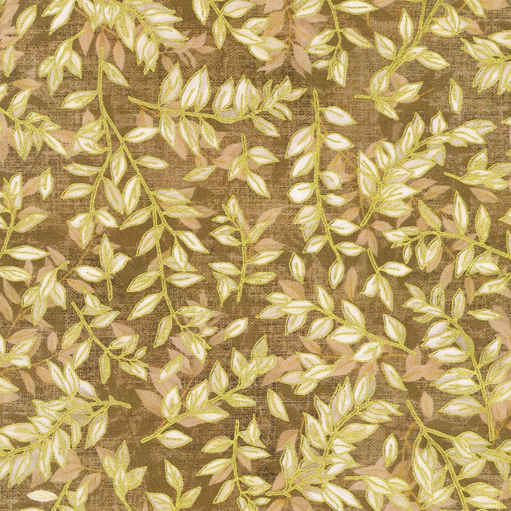 Hello Fall Foliage Cider Brown Lynnea Washburn Robert Kaufman Cotton Fabric RK-AWHDM-23919-164 | US Fabric Shop