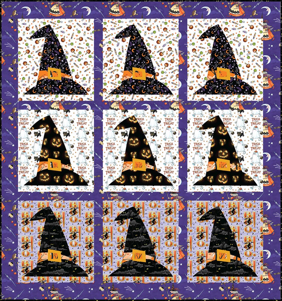 Project - Hester's Hat Wall Hanging Moonlit Mischief Mary Engelbreit Free Spirit-Fabric Requirements | US Fabric Shop