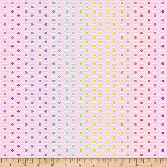 True Colors Hexy Rainbow Shell Tula Pink True Free Spirit Cotton Fabric