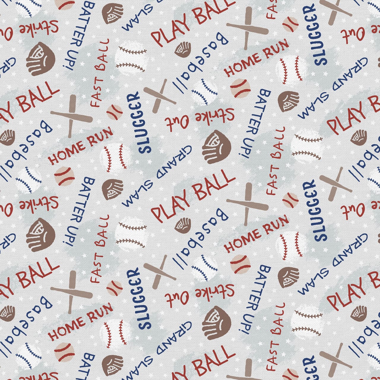 Hey, Batter Batter Baseball Multi Paintbrush Studio Cotton Fabric PBS-120-25383 | US Fabric Shop
