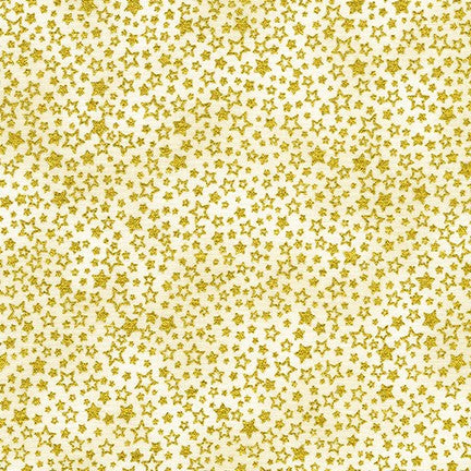Holiday Charms Allover Stars Ivory Cream Robert Kaufman Cotton Fabric RK-SRKM-19952-15