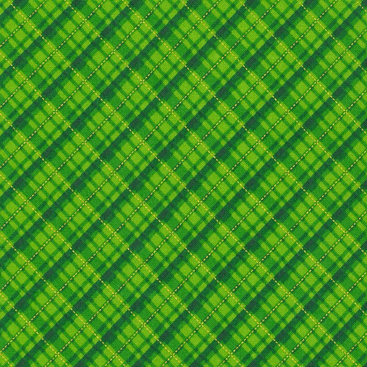 Holiday Charms Checks Plaids Green Robert Kaufman Cotton Fabric RK-SRKM-20968-7