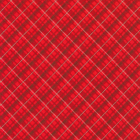 Holiday Charms Checks Plaids Scarlet Red Robert Kaufman Cotton Fabric RK-SRKM-20968-93