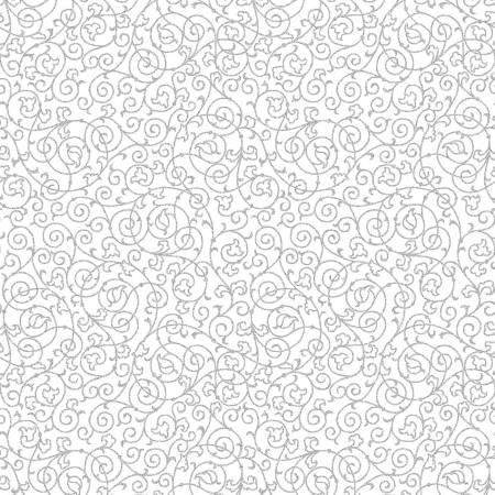 Holiday Elegance Metallic Swirls White Silver Hoffman Cotton Fabrics