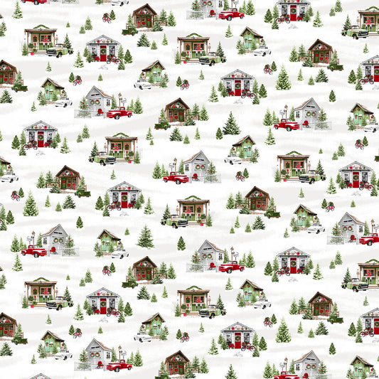 Holiday Happy Place She Sheds Trucks Allover Jan Shade Beach Henry Glass Cotton Fabric HG-289-86