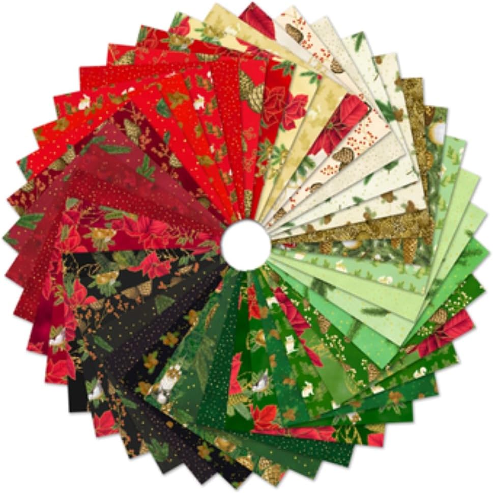 Holiday Flourish Forest Glen 5" Squares Charm Pack 42pcs Robert Kaufman Cotton Fabric RK-CHS-1402-42 | US Fabric Shop