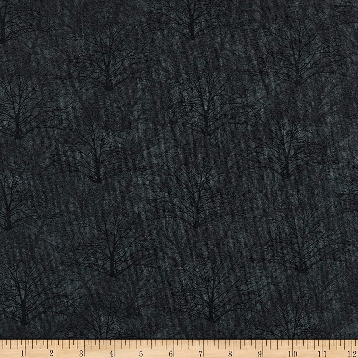 Holiday Heartland Monotone Tonal Trees Dark Gray Jan Shade Beach Henry Glass Cotton Fabric