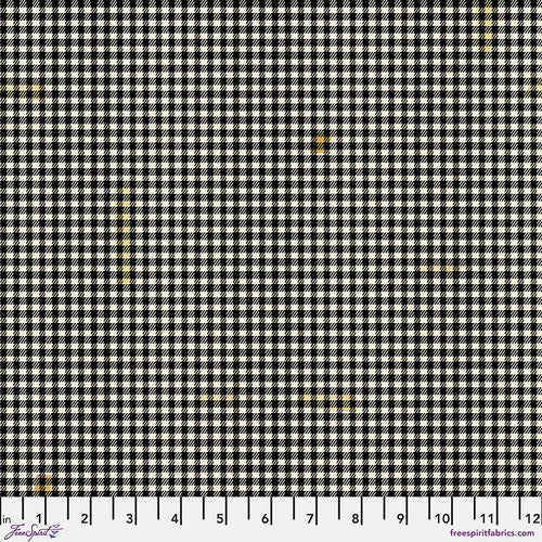 Holiday Past Taped Gingham Black Tim Holtz Eclectic Elements Free Spirit Cotton Fabric  FS-PWTH208.BLACK