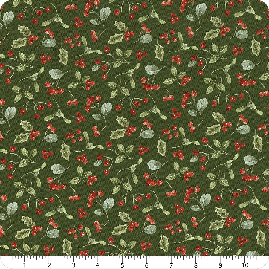 Holiday Spirit Berries Green Lisa Audit Riley Blake Designs Cotton Fabric RB-CD17463-GREEN