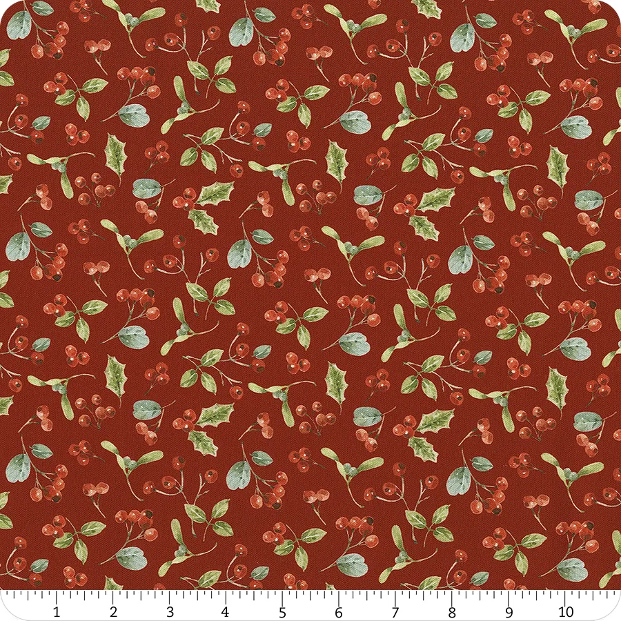 Holiday Spirit Berries Red Lisa Audit Riley Blake Designs Cotton Fabric RB-CD17463-RED