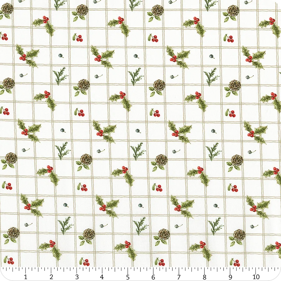 Holiday Spirit Holly Cream Lisa Audit Riley Blake Designs Cotton Fabric RB-CD17462-CREAM
