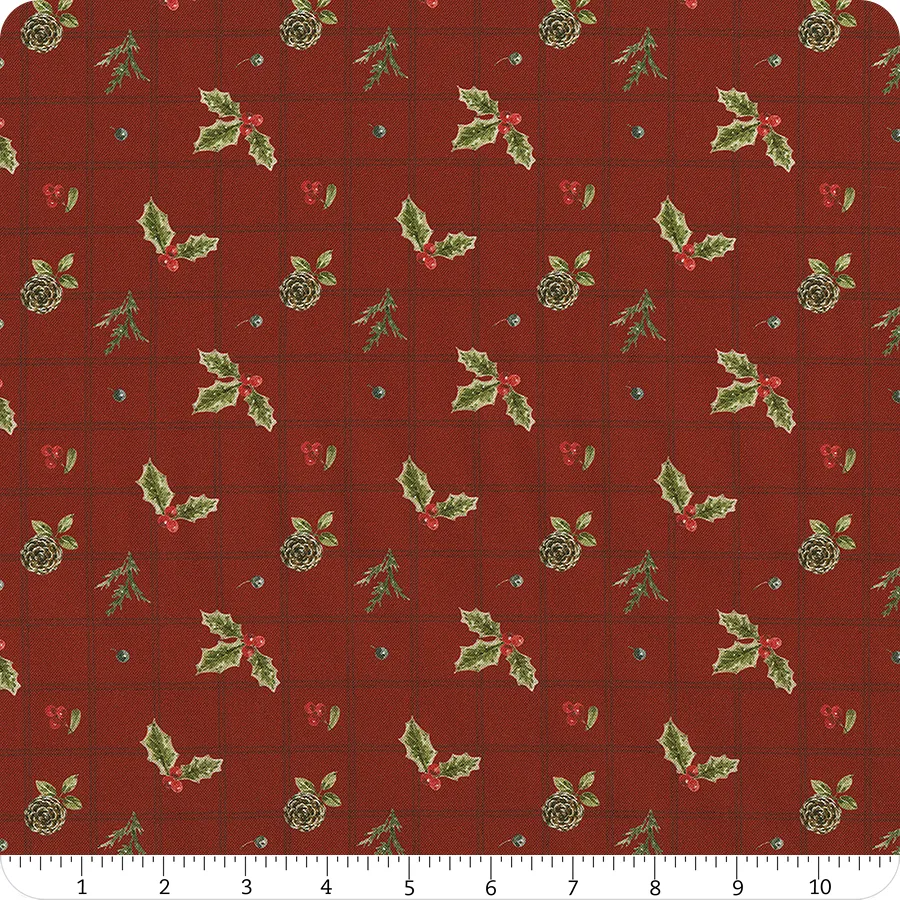 Holiday Spirit Holly Red Lisa Audit Riley Blake Designs Cotton Fabric RB-CD17462-RED