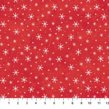 Holly Jolly Snowflakes Red EML Studio Northcott Cotton Fabric NC-28818-24 | US Fabric Shop