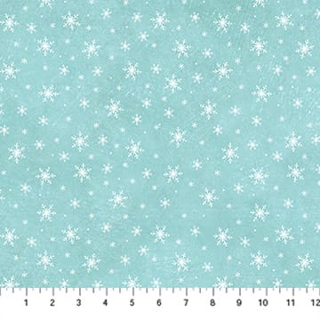 Holly Jolly Snowflakes Turquoise EML Studio Northcott Cotton Fabric NC-28818-64 | US Fabric Shop