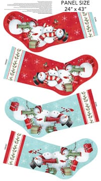 Holly Jolly Stocking Panel 24" Turquoise Multi EML Studio Northcott Cotton Fabric NC-28820-10 | US Fabric Shop
