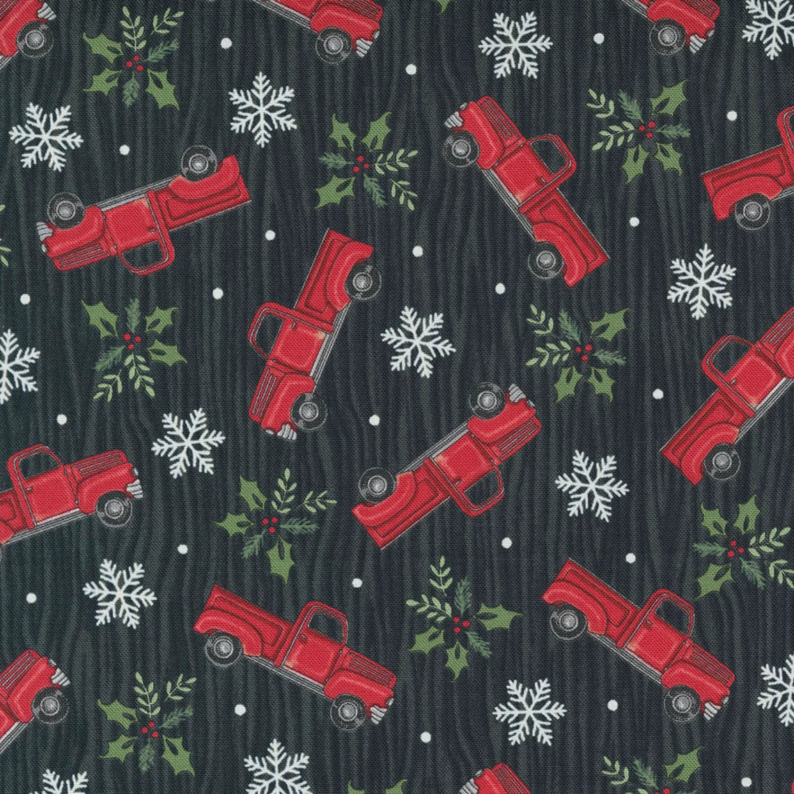 Home Sweet Holidays Vintage Truck Toss Black Deb Strain Moda Cotton Fabric