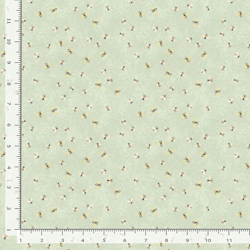 Home Sweet Home Bees on Honeycombs Sage Green Timeless Treasures Cotton Fabric TT-BEE-CD3047-SAGE