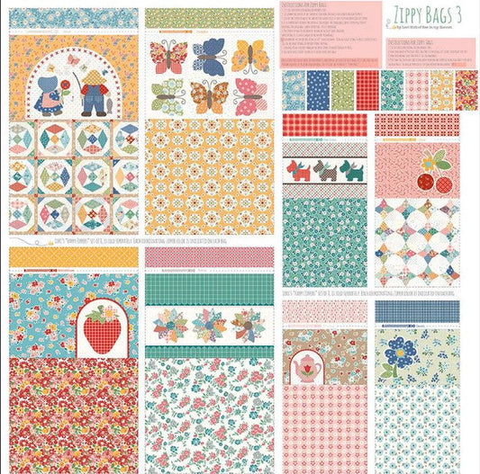 Home Decor Zippy Bags 3 Panel 54" Multi Lori Holt of Bee in my Bonnet Riley Blake Designs Cotton Fabric