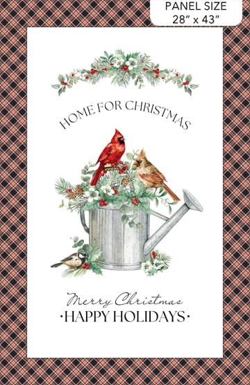 Home for Christmas Panel 28" White Multi Deborah Edwards Northcott Cotton Fabric NC-DP28920-10 | US Fabric Shop