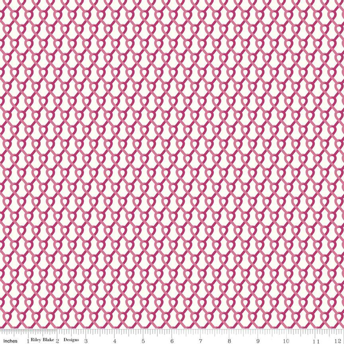 Hope Bloom Ribbons White Katherine Lenius Riley Blake Designs Cotton Fabric RB-C11023-White
