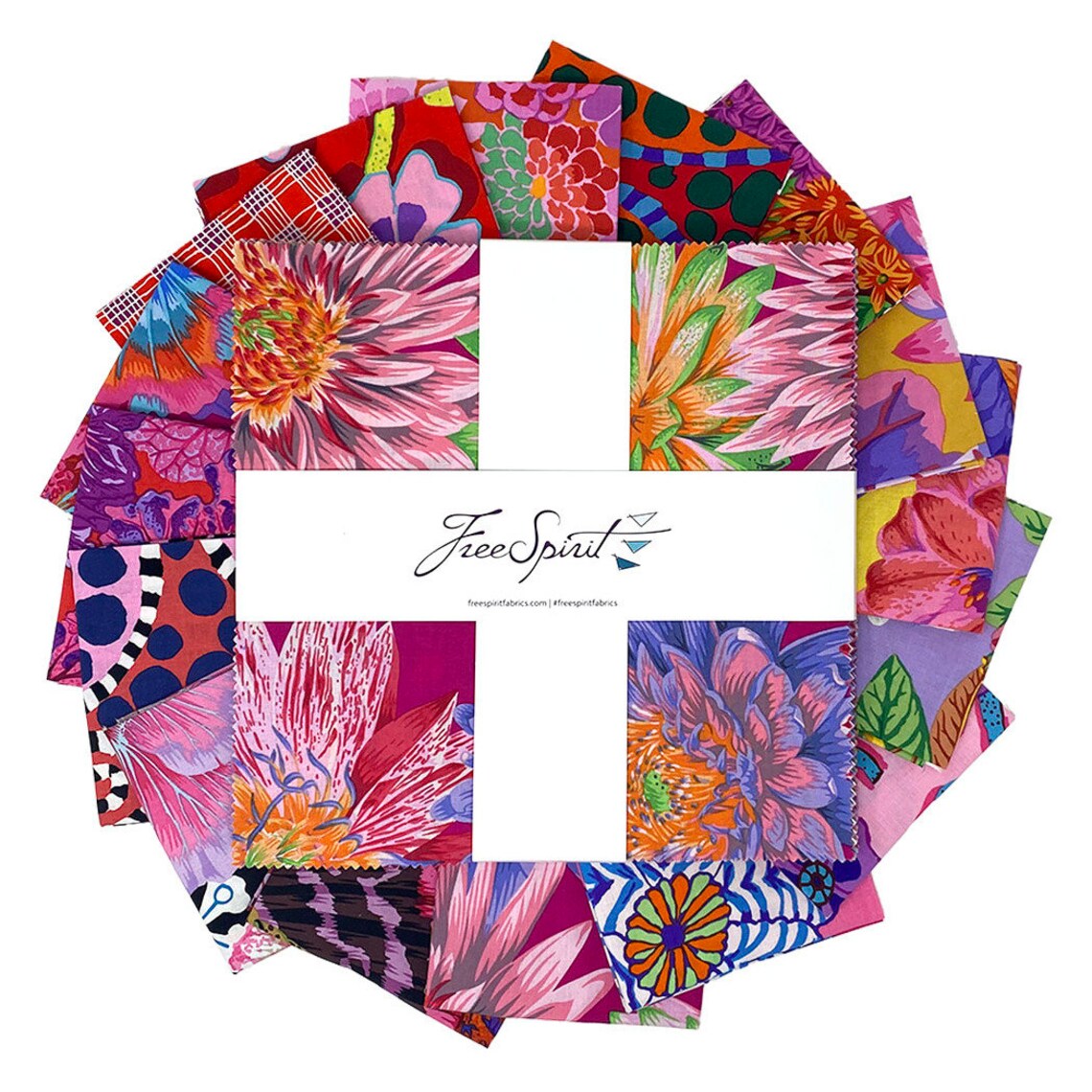 August 2023 Hot Design 10" Squares Kaffe Fassett Collective Free Spirit Cotton Fabric FS-FB610GP.HOTAUG23