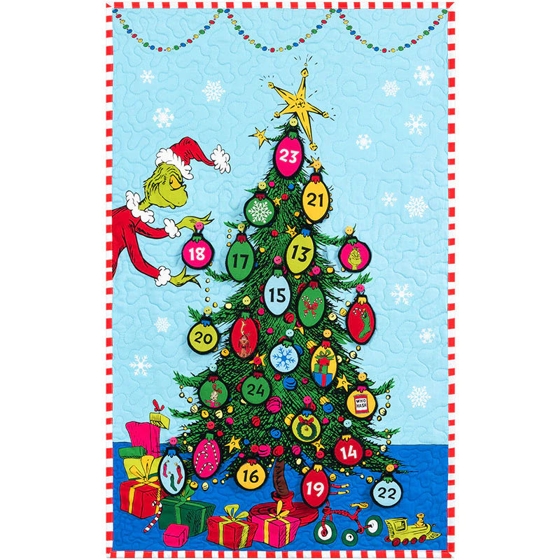 How the Grinch Stole Christmas Advent Calendar Quilt Kit 22'' x 35'' Dr. Seuss Robert Kaufman RK-KITP-1832-4