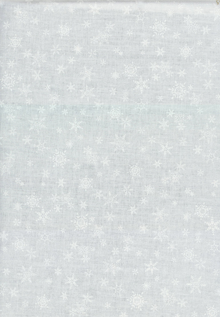 Hue Collection Snowflakes White Frosting Design Cotton Fabric TT-C9635-White