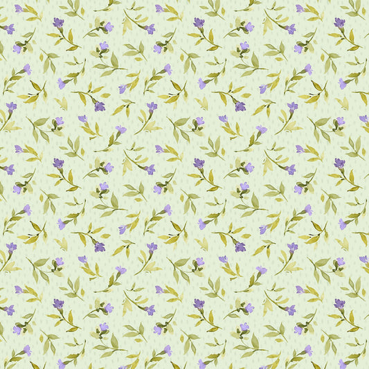 Hummingbird Floral Floral Toss Green Susan Winget Wilmington Prints Cotton Fabric