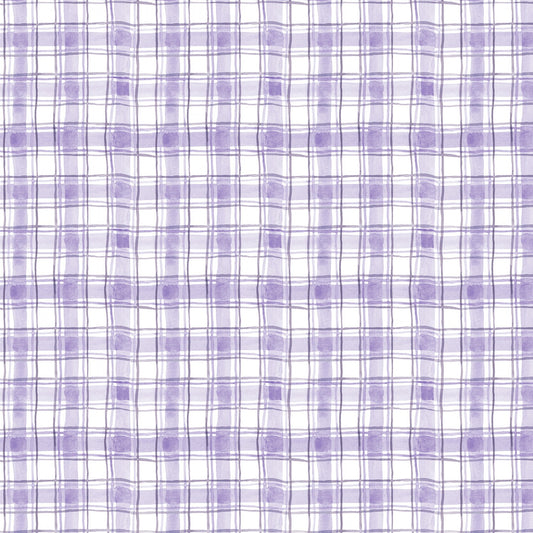 Hummingbird Floral Plaid Purple Susan Winget Wilmington Prints Cotton Fabric