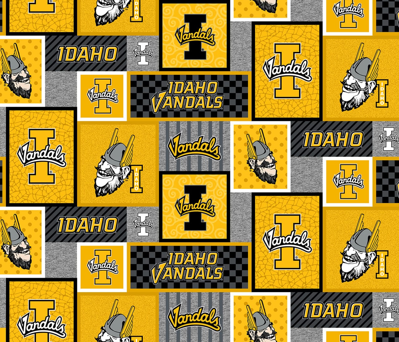 Idaho Vandals NCAA College Patch Sykel Enterprises Polyester Fleece Fabric ID-1177 | US Fabric Shop