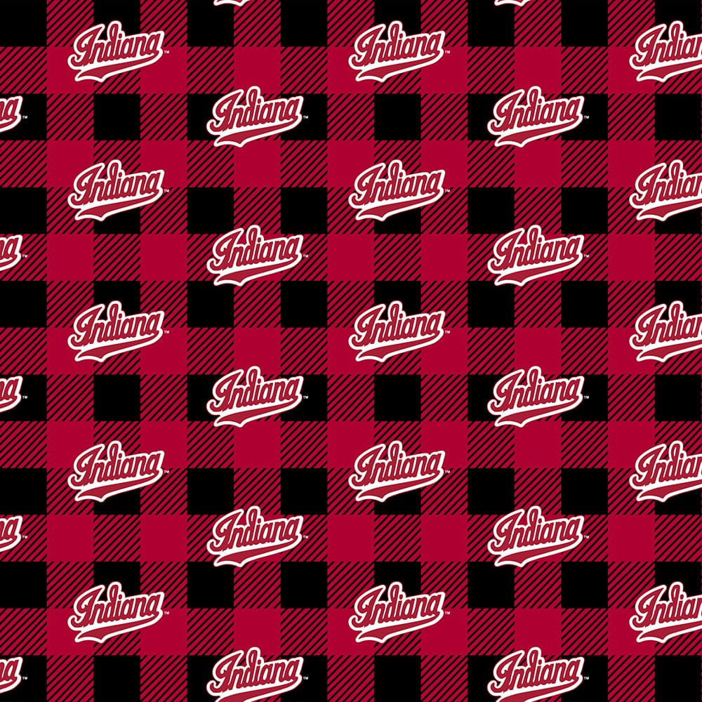 Indiana Hoosiers NCAA College Buffalo Plaid Sykel Enterprises Polyester Fleece Fabric IND-1190 | US Fabric Shop