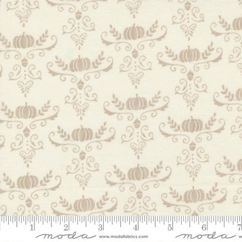 I Love Fall Most of All Pumpkins & Vines Damask Warm White Deb Strain Moda Fabrics Cotton Fabric MD-56146-11
