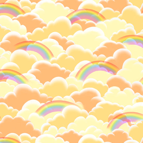 I'll Be A Sunbeam Rainbows & Clouds Yellow Cindy Sepp Quilting Treasures Cotton Fabric