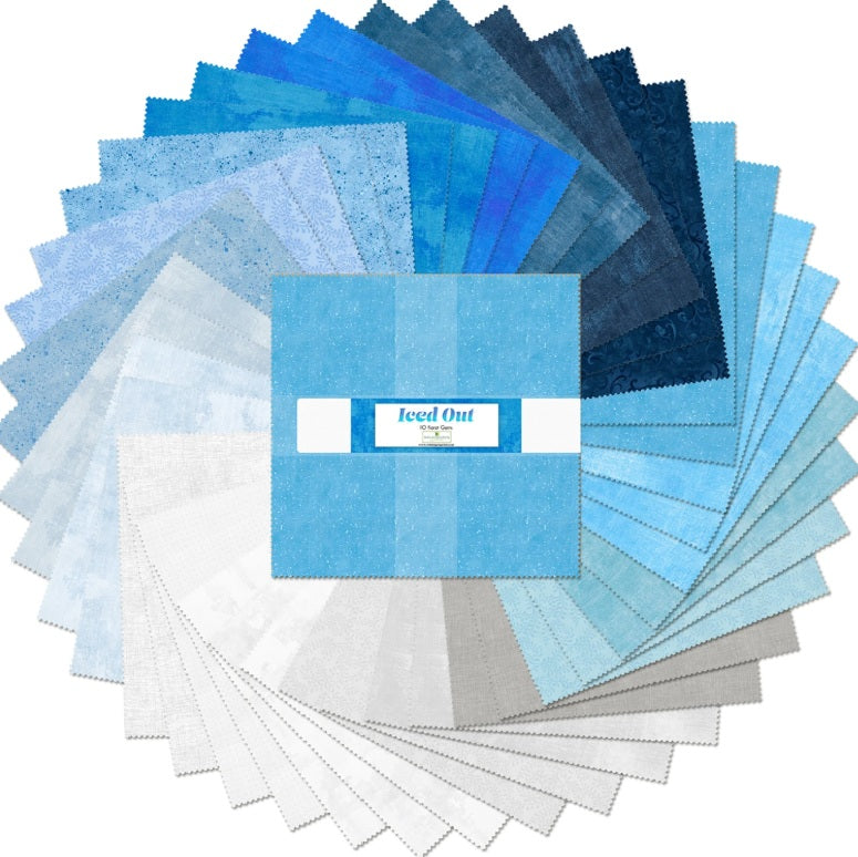 Iced Out 10" Squares Karat Gems 42 pcs Wilmington Prints Cotton Fabric WP-507-166-507