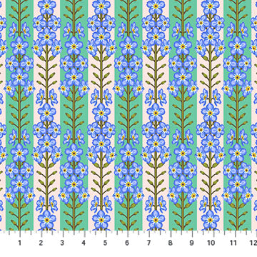 Iconic Forget-me-not Fresh Green Anna Maria Parry Northcott Cotton Fabric NC-AMT125-75C
