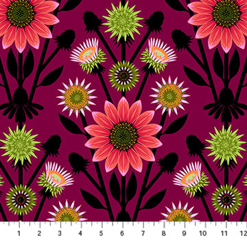 Iconic Lifespan Eggplant Purple Anna Maria Parry Northcott Cotton Fabric NC-AMT122-99L