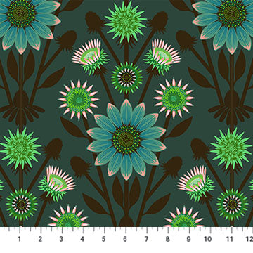 Iconic Lifespan Patina Green Anna Maria Parry Northcott Cotton Fabric NC-AMT122-62V