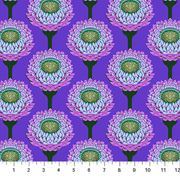 Iconic Strawflower Periwinkle Purple Anna Maria Parry Northcott Cotton Fabric NC-AMT123-63C
