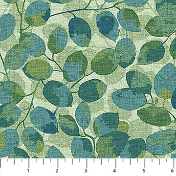 Imprint FLANNEL Small Leaf Toss Green Multi Northcott Cotton FLANNEL Fabric NC-F29213-74 | US Fabric Shop