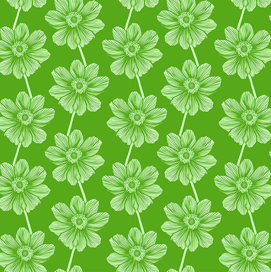 Indelible Anemone Grass Green Anna Maria Textiles Northcott Fabrics Cotton Fabric  NC-AMT1000-72C