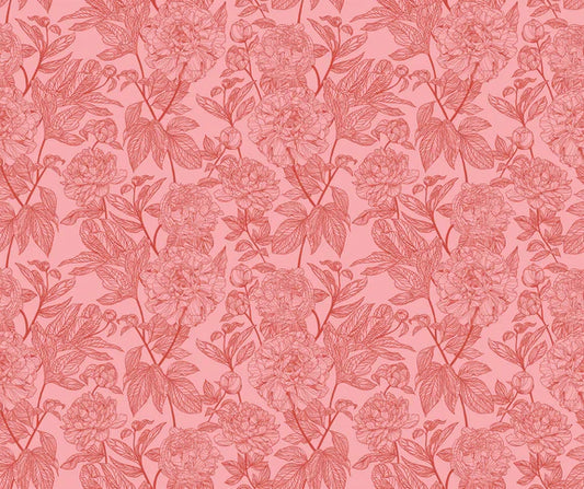 Indelible Peony Rouge Pink Anna Maria Textiles Northcott Fabrics Cotton Fabric NC-AMT1003-23V