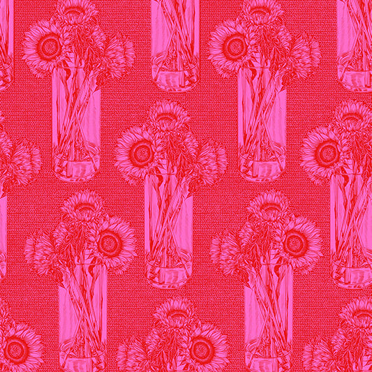 Indelible Sunflower Candy Pink Anna Maria Textiles Northcott Fabrics Cotton Fabric NC-AMT1004-28C