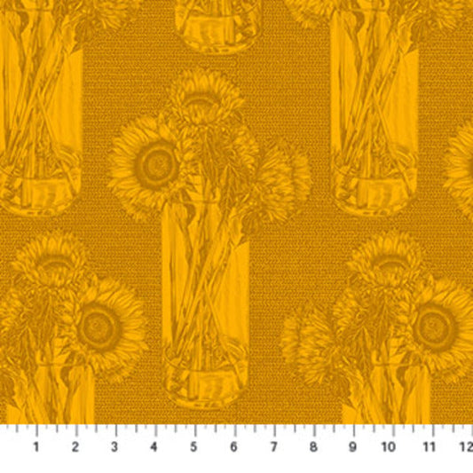 Indelible Sunflower Saffron Yellow Anna Maria Textiles Northcott Fabrics Cotton Fabric NC-AMT1004-54L